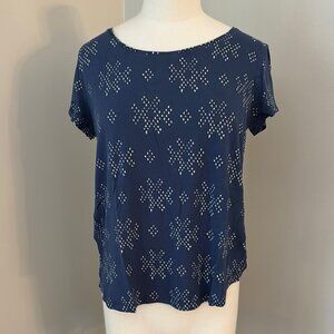 GAP Luxe Crewneck T-Shirt Blue/White Sz M